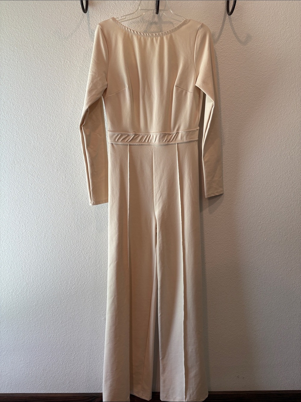 Cream Long Sleeve Jumpsuit